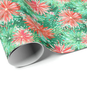 Bright Palm Beach Kerst Bloemen Cadeaupapier