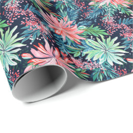 Bright Palm Beach Kerst Bloemen Waterverf Cadeaupapier