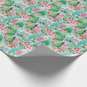 Bright Palm Beach Kerst Huizen Waterverf Cadeaupapier (Hoek)