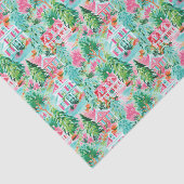 Bright Palm Beach Kerst Huizen Waterverf Tissuepapier (Detail)