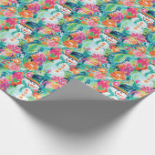 Bright Palm Beach Kerst Sneeuwman Waterverf Cadeaupapier (Hoek)