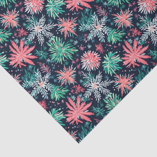 Bright Palm Beach Kerst Waterverf Tissuepapier (Detail)