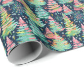 Bright Palm Beach Kerstbomen Waterverf Cadeaupapier (Rol Hoek)