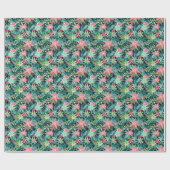 Bright Palm Beach Kerstbomen Waterverf Cadeaupapier (Vlak)