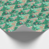 Bright Palm Beach Kerstboom Waterverf Cadeaupapier (Hoek)