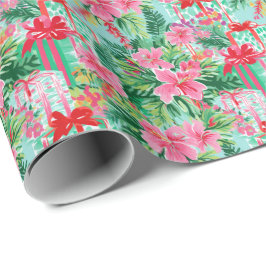 Bright Palm Beach kerstcadeaus Waterverf Cadeaupapier