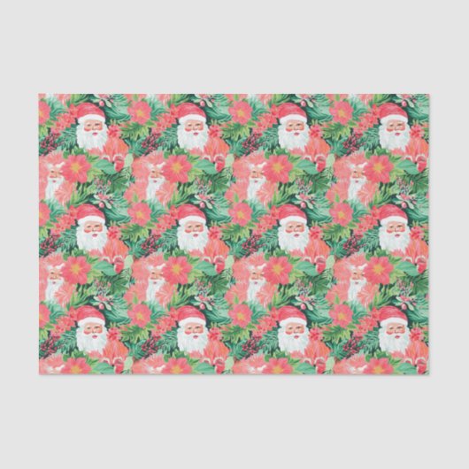 Bright Palm Beach Kerstman Tissuepapier (Voorkant)