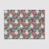 Bright Palm Beach Kerstmis Bloemen Kerstman Tissuepapier (Voorkant)