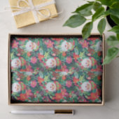 Bright Palm Beach Kerstmis Bloemen Kerstman Tissuepapier (Geschenk)