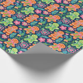 Bright Palm Beach Kerstmis Gingerbread Cadeaupapier (Hoek)