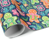 Bright Palm Beach Kerstmis Gingerbread Cadeaupapier (Rol Hoek)
