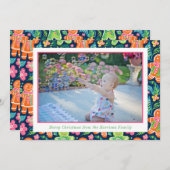 Bright Palm Beach Kerstmis Gingerbread Foto Feestdagenkaart (Voorkant / Achterkant)