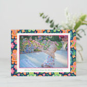 Bright Palm Beach Kerstmis Gingerbread Foto Feestdagenkaart (Staand voorkant)