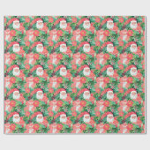 Bright Palm Beach Kerstmis Santa Waterverf Cadeaupapier (Vlak)