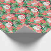 Bright Palm Beach Kerstmis Santa Waterverf Cadeaupapier (Hoek)