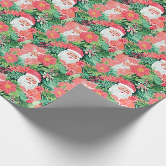 Bright Palm Beach Kerstmis Santa Waterverf Cadeaupapier (Hoek)