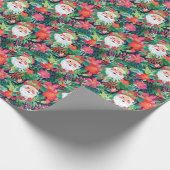 Bright Palm Beach Kerstmis Santa Waterverf Cadeaupapier (Hoek)