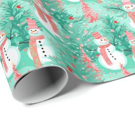 Bright Palm Beach Kerstmis Sneeuwman Cadeaupapier