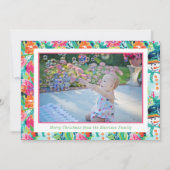 Bright Palm Beach Kerstmis Sneeuwman Foto Feestdagenkaart (Voorkant)