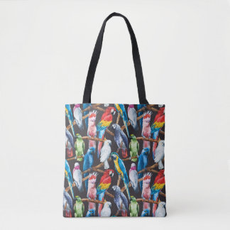 Bright papegaai: tropische waterverf behang. tote bag