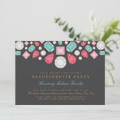 Bright Pareltjes Bachelorette Party Uitnodigen Kaart (Staand voorkant)