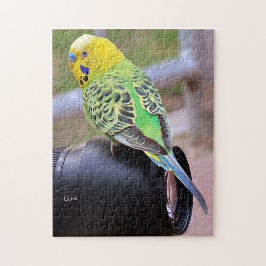 Bright parkiet vogel op cameralens legpuzzel (Verticaal)