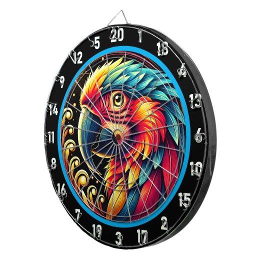Bright Parrot Dartboard voor Game Rooms Dartbord (Voorkant Rechts)
