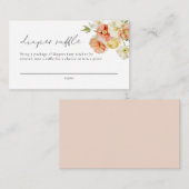 Bright pasta Floral Girl Diaper Raffle Ticket Informatiekaartje (Voorkant / Achterkant)