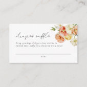 Bright pasta Floral Girl Diaper Raffle Ticket Informatiekaartje (Voorkant)