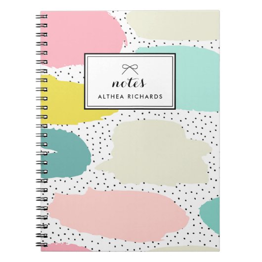 Bright Pastel Abstract Pattern Custom Notitieboek (Voorkant)