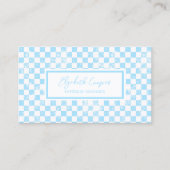 Bright Pastel Blue Checkerboard Visitekaartje (Voorkant)