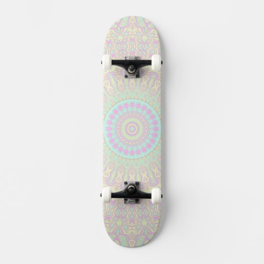 Bright Pastel Boho Hippie Quirky Abstract Mandala Persoonlijk Skateboard (Voorkant)