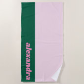 Bright Pastel Color Block Pink Green Personalized  Strandlaken (Voorkant)