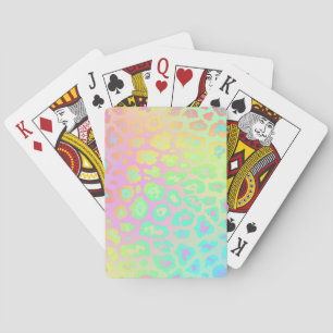 Bright Pastel Leopard speelkaarten
