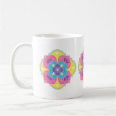 Bright pastel Lotus Rangoli Koffiemok (Links)