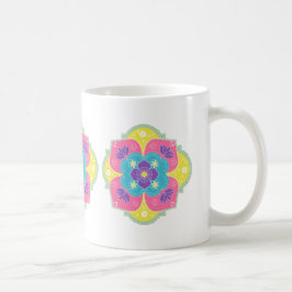 Bright pastel Lotus Rangoli Koffiemok
