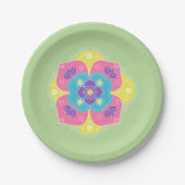 Bright pastel Lotus Rangoli Papieren Bordje (Voorkant)