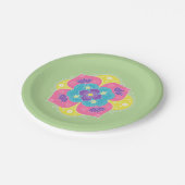 Bright pastel Lotus Rangoli Papieren Bordje (Gekanteld)