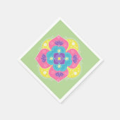 Bright pastel Lotus Rangoli Servet (Hoek)
