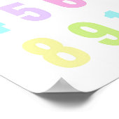 Bright Pastel Nummer Speelkamer Kwekerij Poster (Hoek)