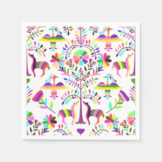 Bright Pastel Otomi Cocktail Napkins Servet (Voorkant)