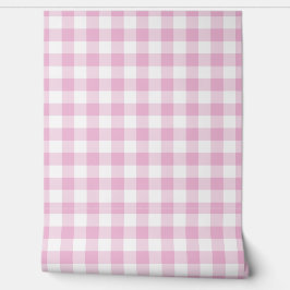 Bright Pastel Pink Check Green Buffalo Plaid Behang