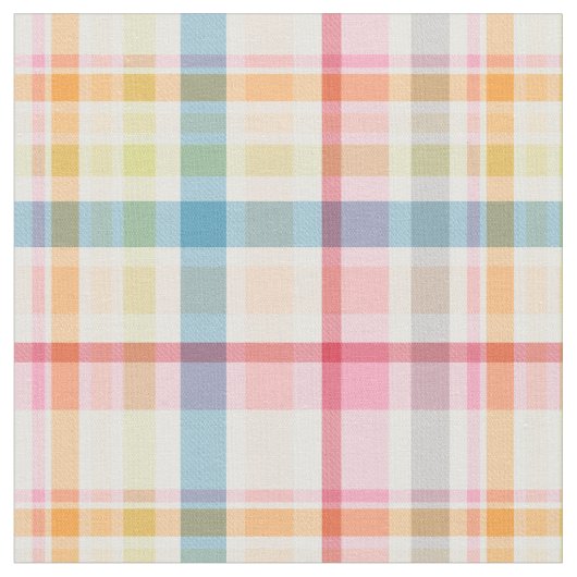 Bright Pastel plaid multicolour clan tartan Stof (Close Up)
