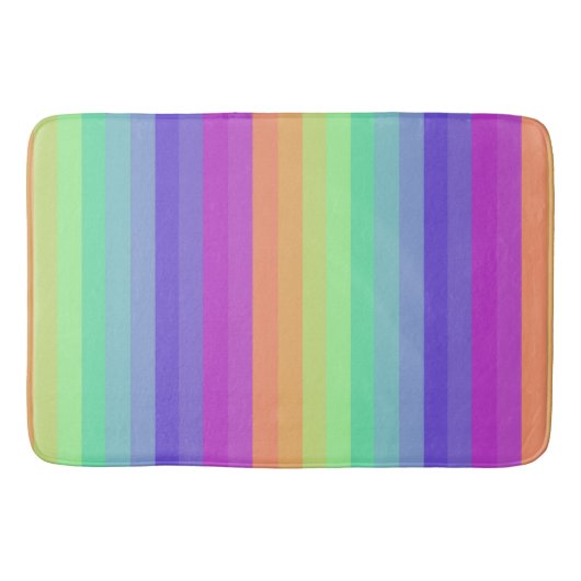 Bright Pastel Rainbow Stripe Badmat (Voorkant)