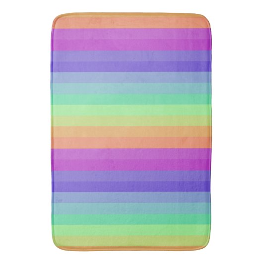 Bright Pastel Rainbow Stripe Badmat (Voorkant Verticaal)