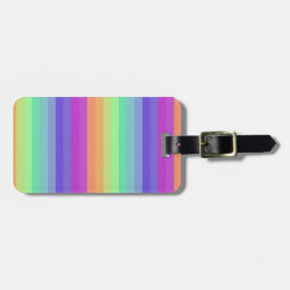 Bright Pastel Rainbow Stripe Bagagelabel