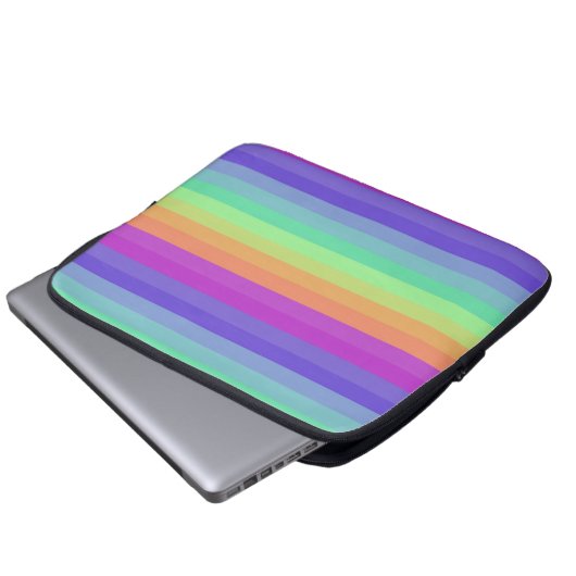 Bright Pastel Rainbow Stripe Elektronica Tas (Voorkant onderkant)