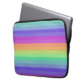 Bright Pastel Rainbow Stripe Elektronica Tas (Voorkant Links)