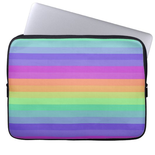 Bright Pastel Rainbow Stripe Elektronica Tas (Voorkant)