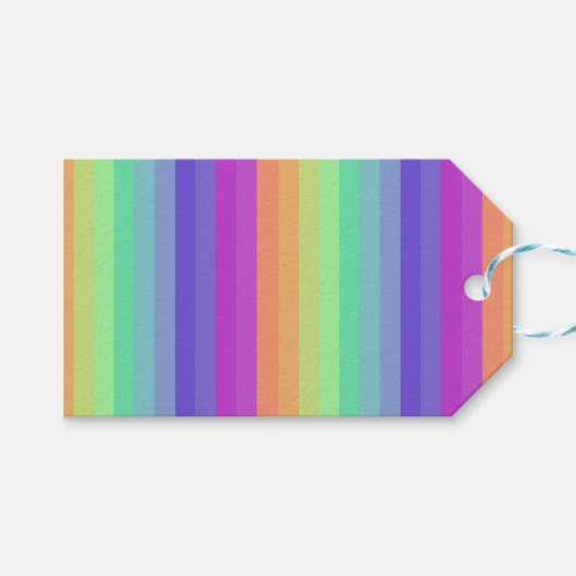 Bright Pastel Rainbow Stripe Gift Label Cadeaulabel (Voorkant (Horizontaal))